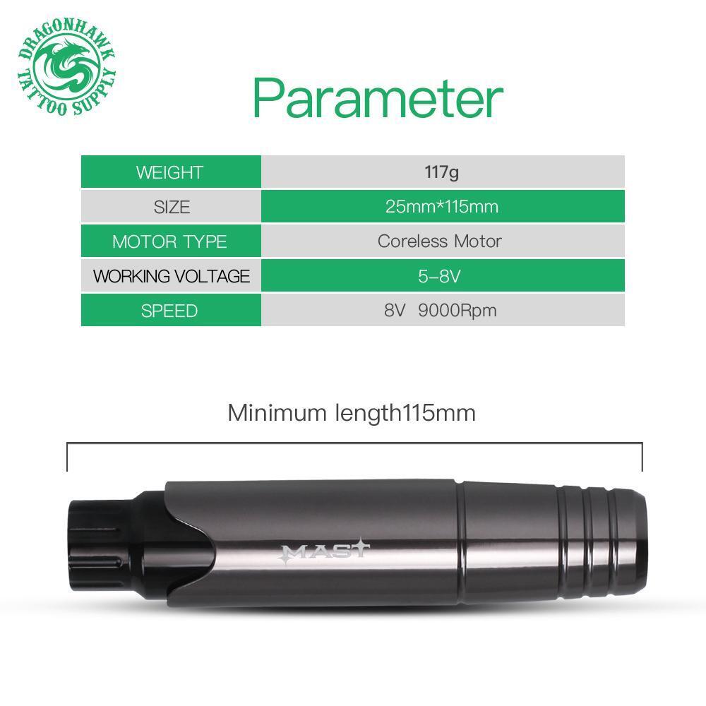 Tattoo Set Dragonhawk Mast Tour Pro Rotary Tattoo Pen Machine Power