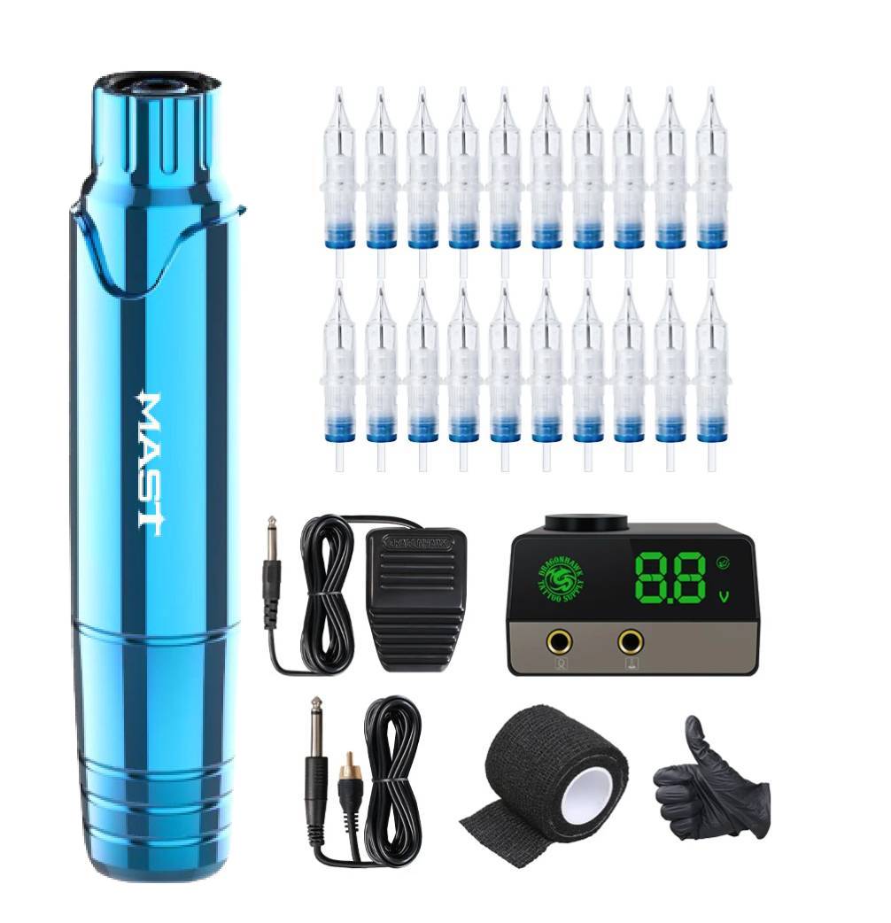Rotary Tattoo Pen Gun Mast Dragonhawk P10 Machine PMU SMP Power Supply Dual Mode