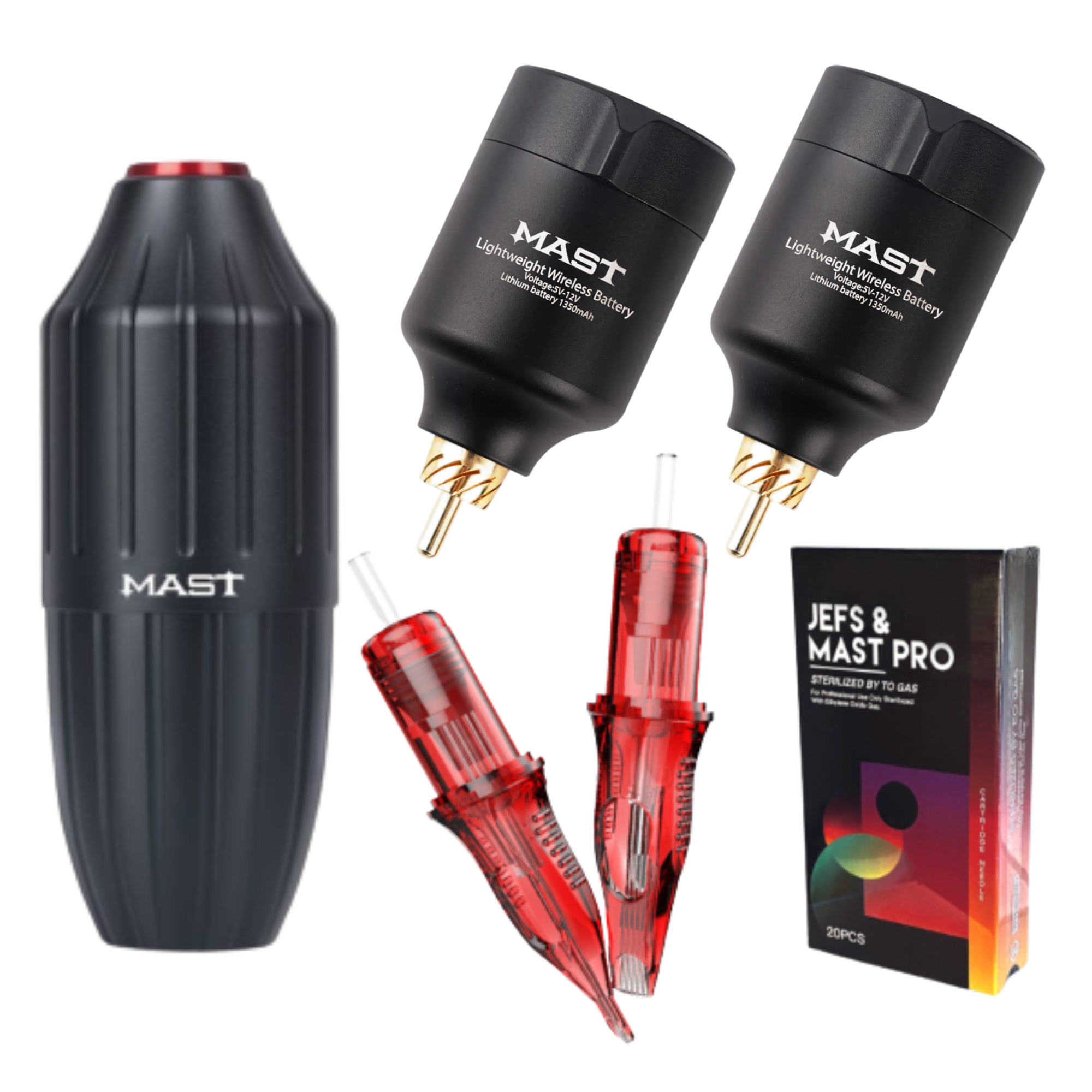 Tattoo Machine Shuttle Dragonhawk Pen 2 Wireless Batteries PMU SMP 20 Cartridges