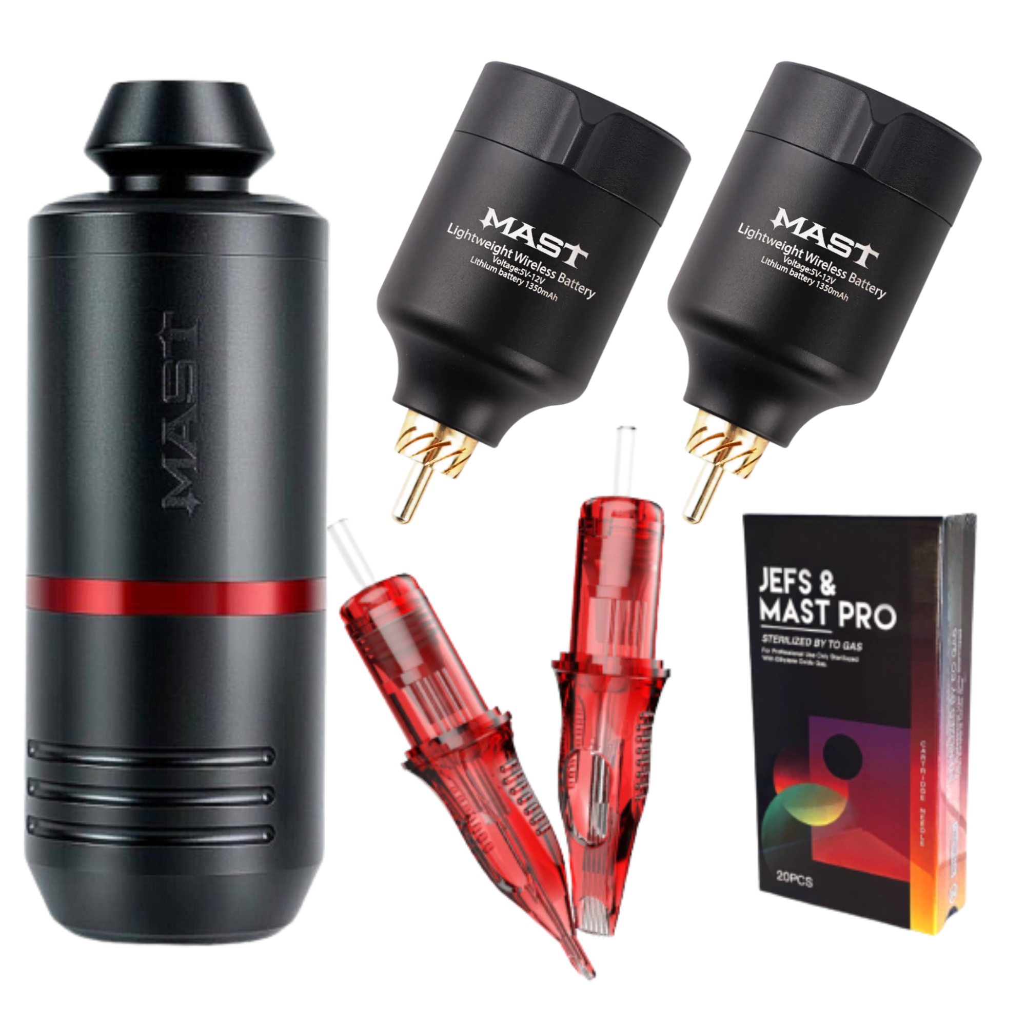 Professional Tattoo Machine Dragonhawk Pen 2 Wireless Batteries 20 Cartridges